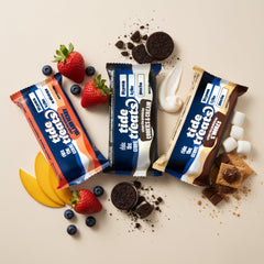Tidetreats Crispy Rice Bar highlighting 7 g fiber for fullness.