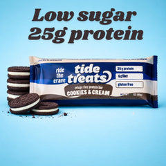 Nutrition panel visible highlighting gluten-free and no added sugar claim