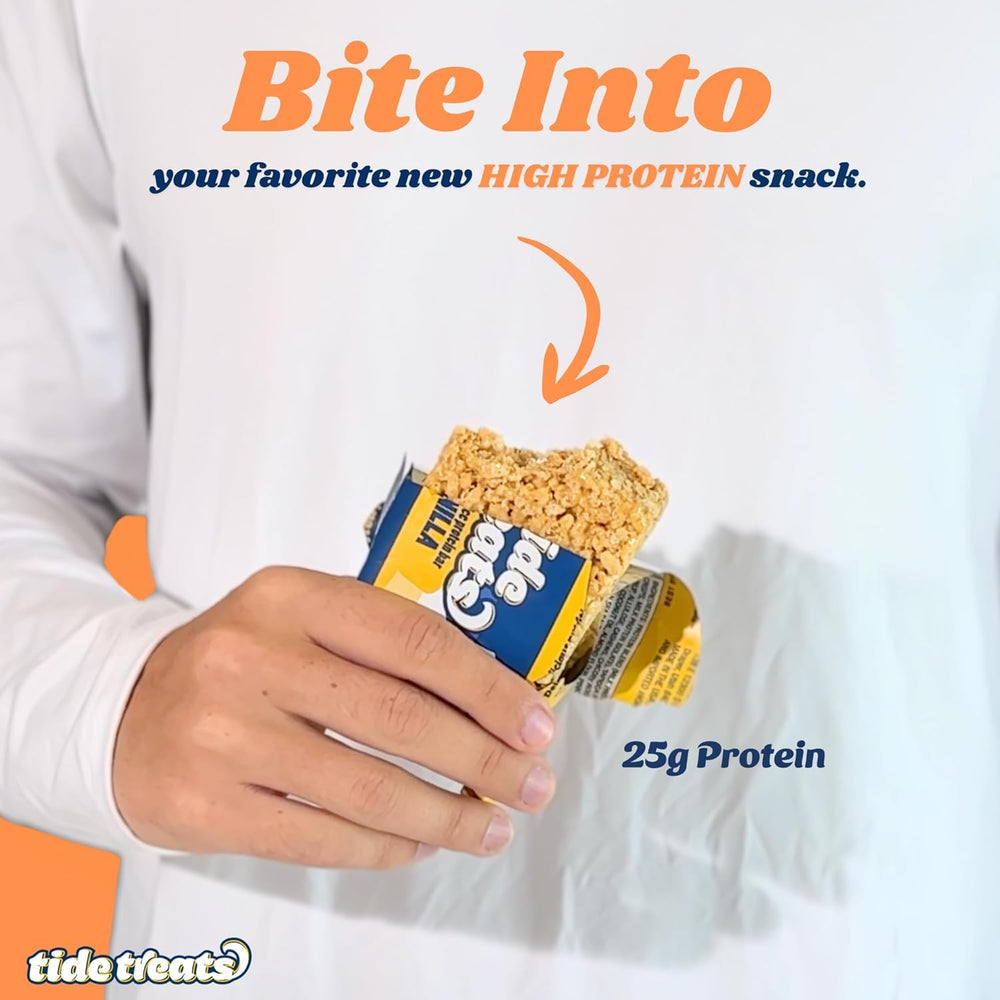 Tidetreats eight-pack display of Cookies and Cream bars.