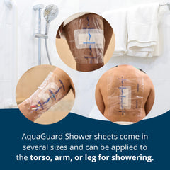 TIDI AquaGuard sheet works as tattoo cover during bathing.