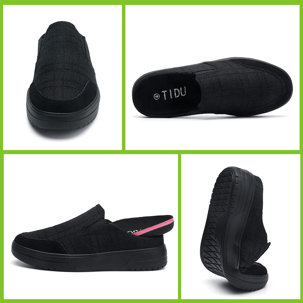 TIDU anti-slip rubber sole provides secure footing indoors and outdoors.