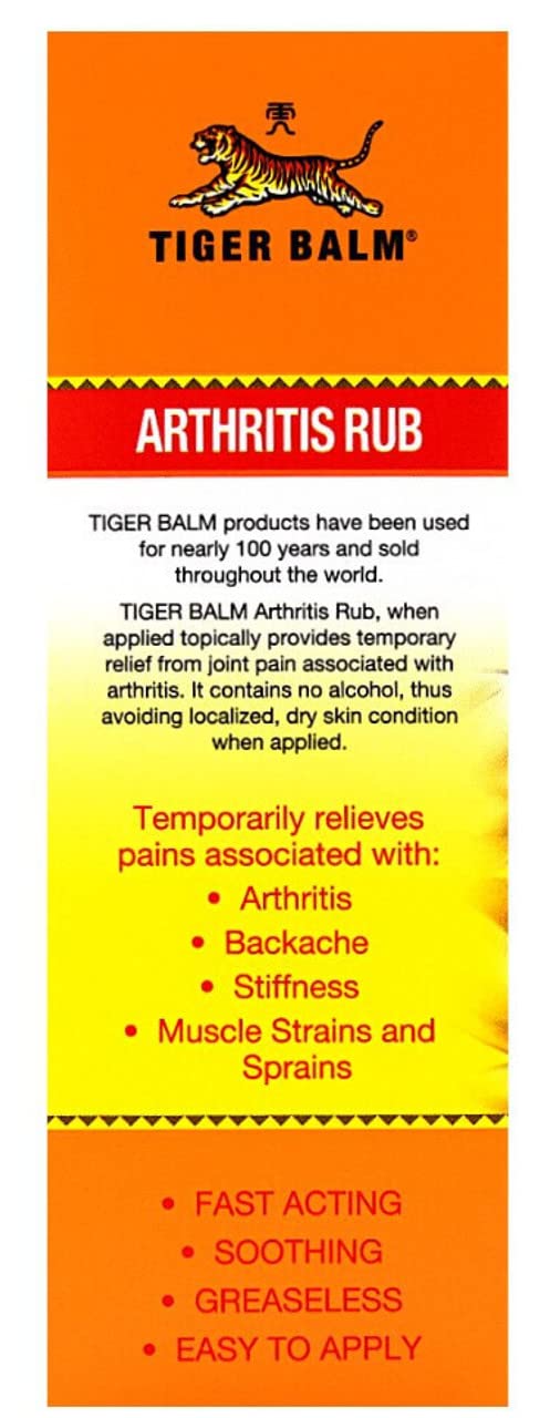 Tiger Balm Arthritis Rub 2-pack display for convenient ongoing relief.