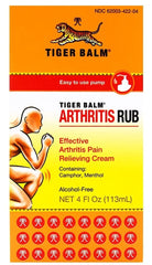 Packaging and branding of Tiger Balm Arthritis Rub.