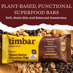 TIMBAR bar chocolate chips closeup—real chocolate pieces for satisfying texture.