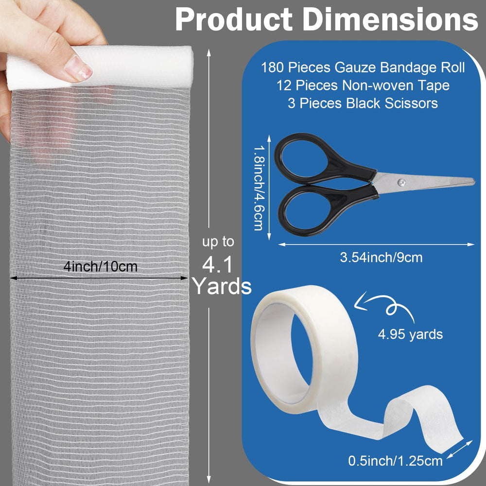 Timgle 4in x 4.1yd gauze wrap, flexible and breathable.