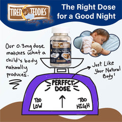 Tired Teddies kids melatonin chewables close-up for kid-safe sleep support.