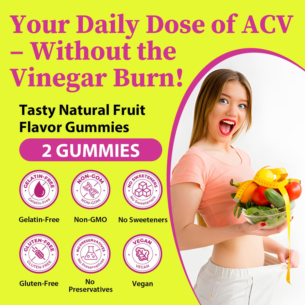 Tisestence ACV gummies vegan gluten-free seal on packaging.