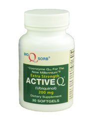 Tishcon ActiveQ 200mg ubiquinol softgel close-up, emphasizing enhanced absorption for daily antioxidant support