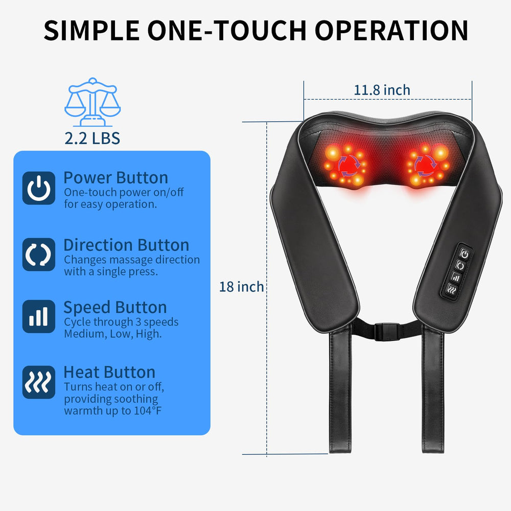 TISSCARE massager with 15-minute auto shut-off safety feature.