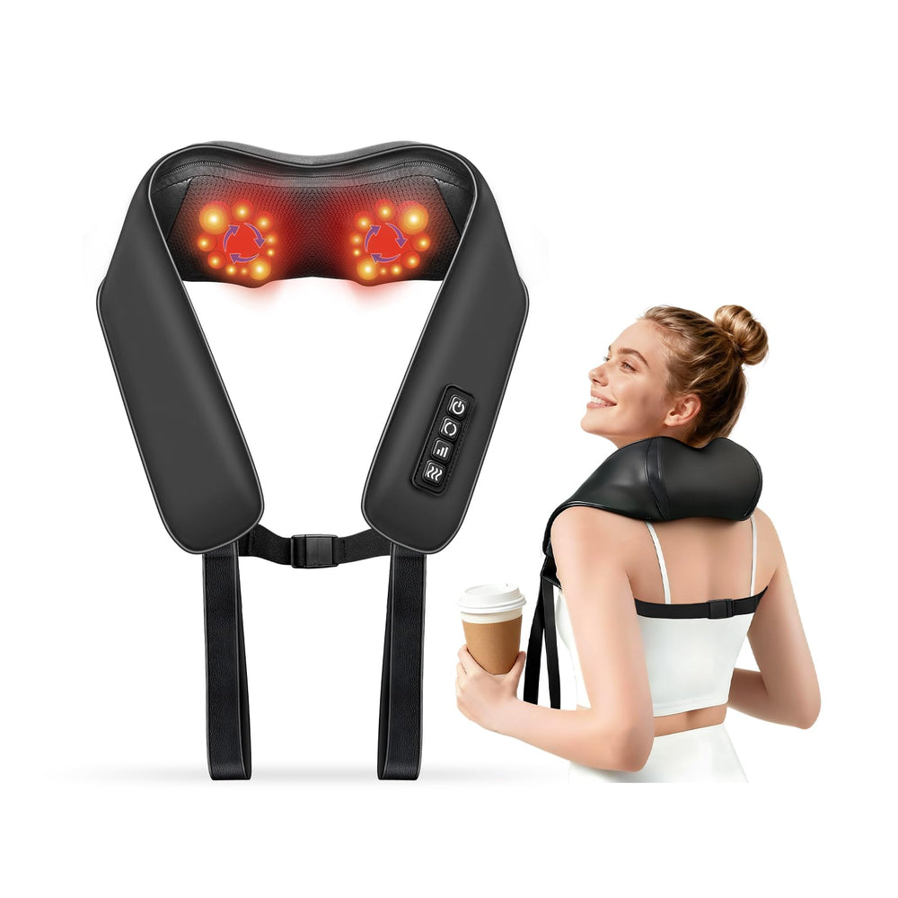 TISSCARE Shiatsu neck massager with heat function for home relief.