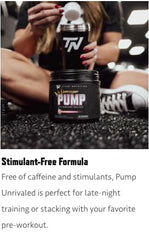 Titan Nutrition Pump Unrivaled label close-up with glycerol and S7 boosters.