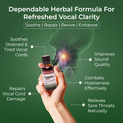 TMRG drops mixed with water for quick throat relief during busy days.