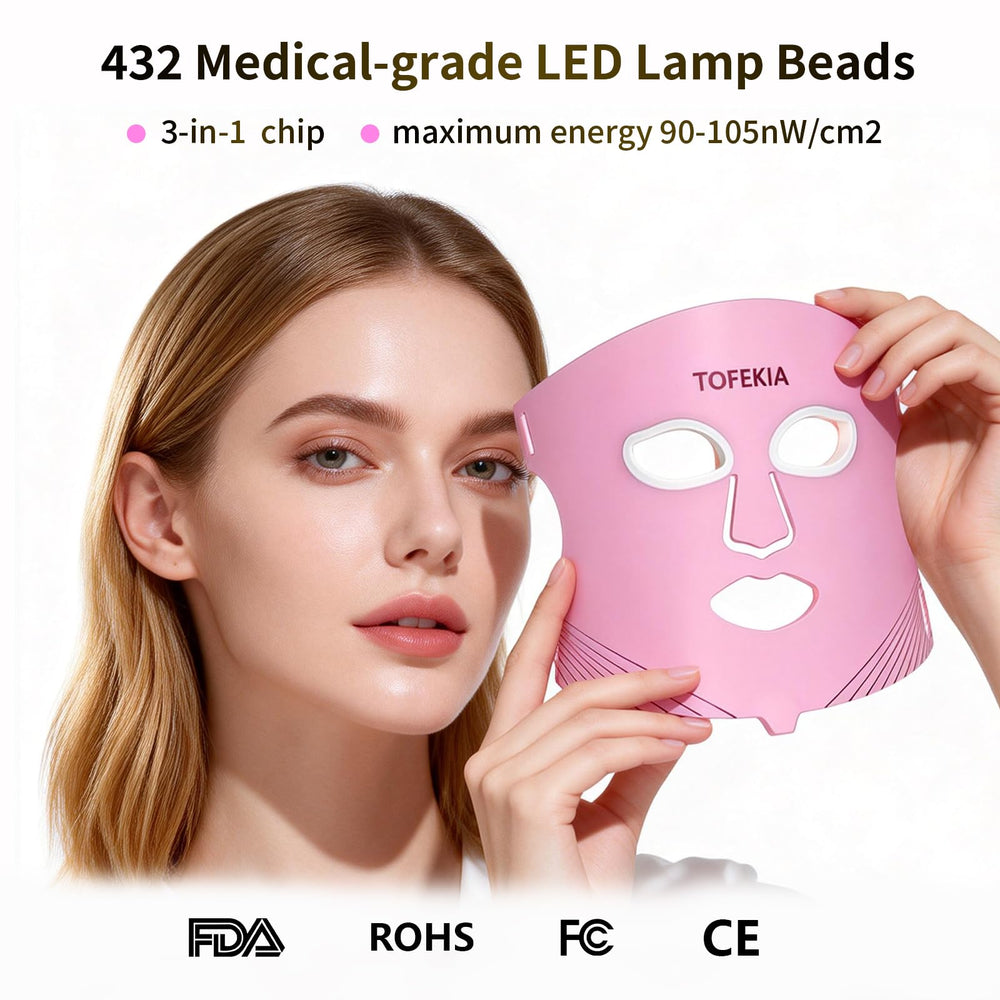 TOFEKIA blue light mode activating over acne-prone areas.