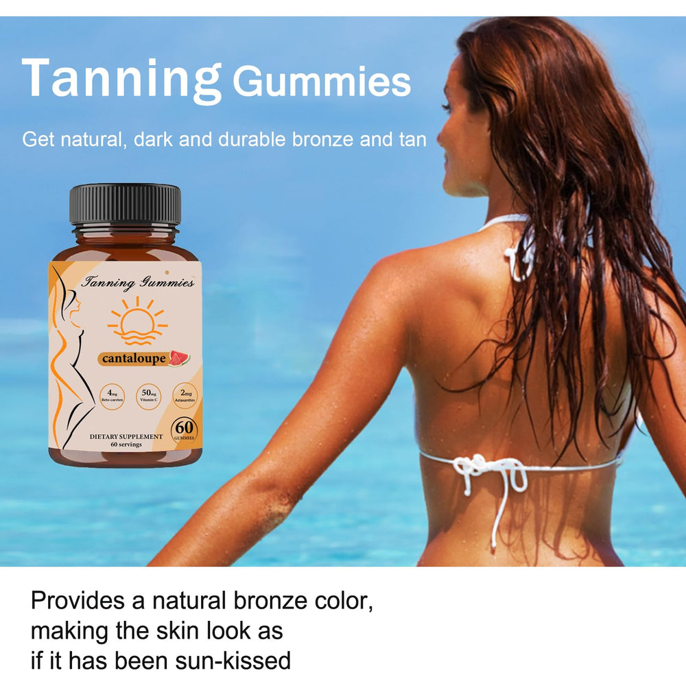 TOGOLIUN tanning gummies daily routine image suggests simple use.
