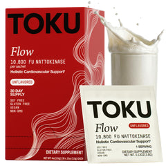 Toku Flow nattokinase 10800fu powder packet may support daily circulation.