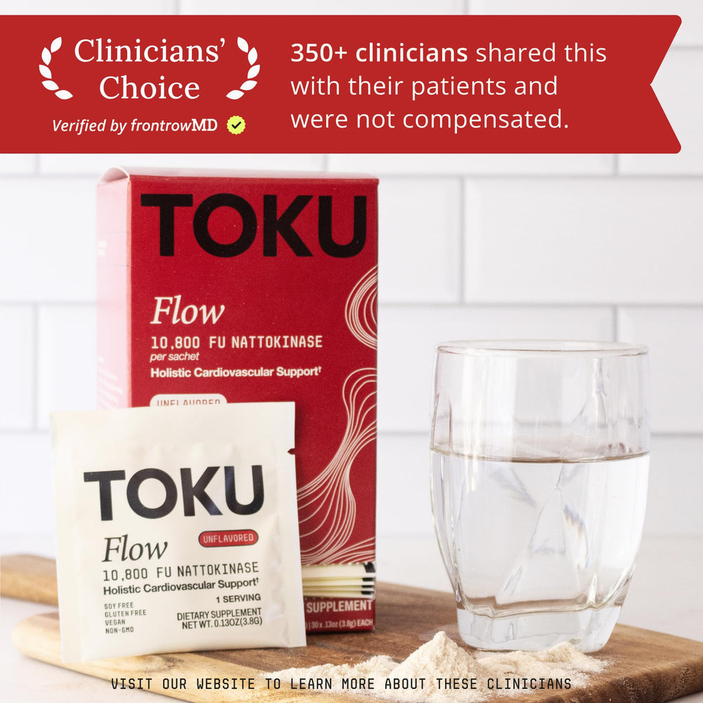 Toku Flow vegan-friendly powder blends easily into beverages.