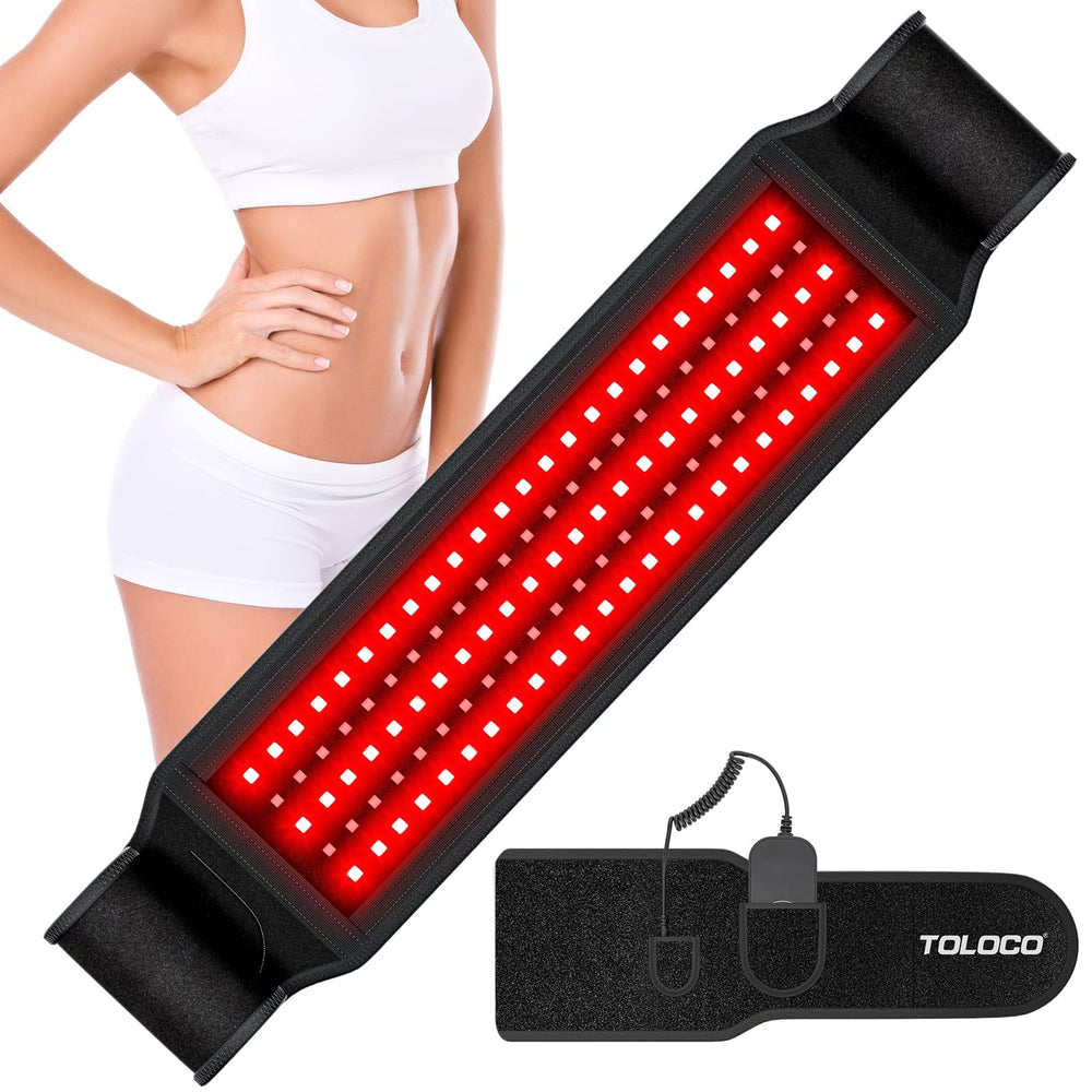 TOLOCO infrared therapy belt front view for targeted back and waist relief.