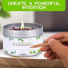 Tomoko candle supports intention-setting during a serene meditation session.