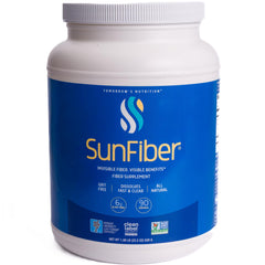 Tomorrow's Nutrition Sunfiber packaging highlights 90 servings for daily fiber support.