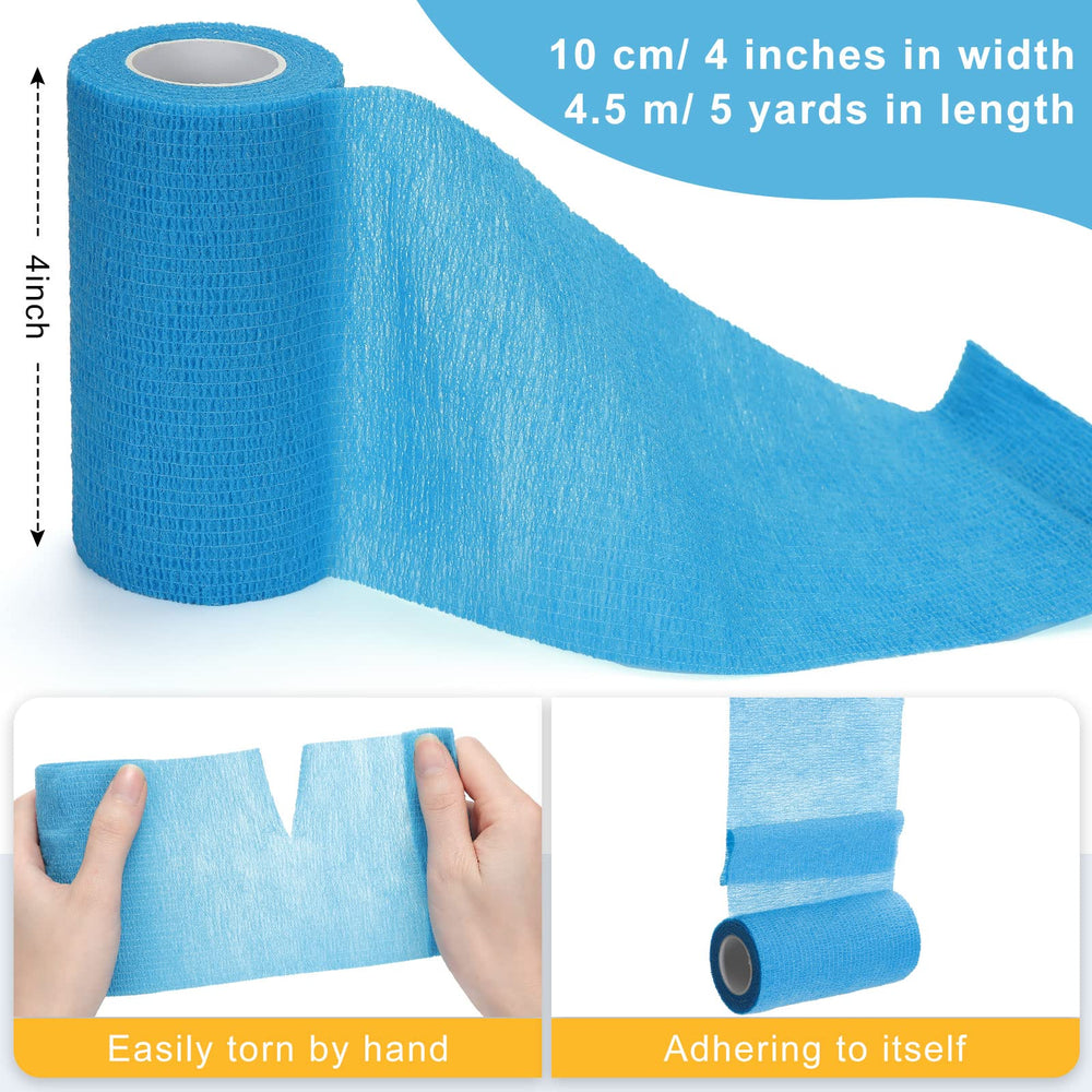 Tondiamo self-adhesive bandage applied to horse leg for secure wrap.