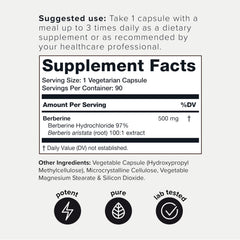 Toniiq Berberine 97p capsules close-up emphasizing premium purity for precise dosing.
