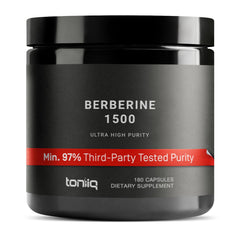 Toniiq Berberine HCl 100x concentration bottle highlights Himalayan origin for daily balance