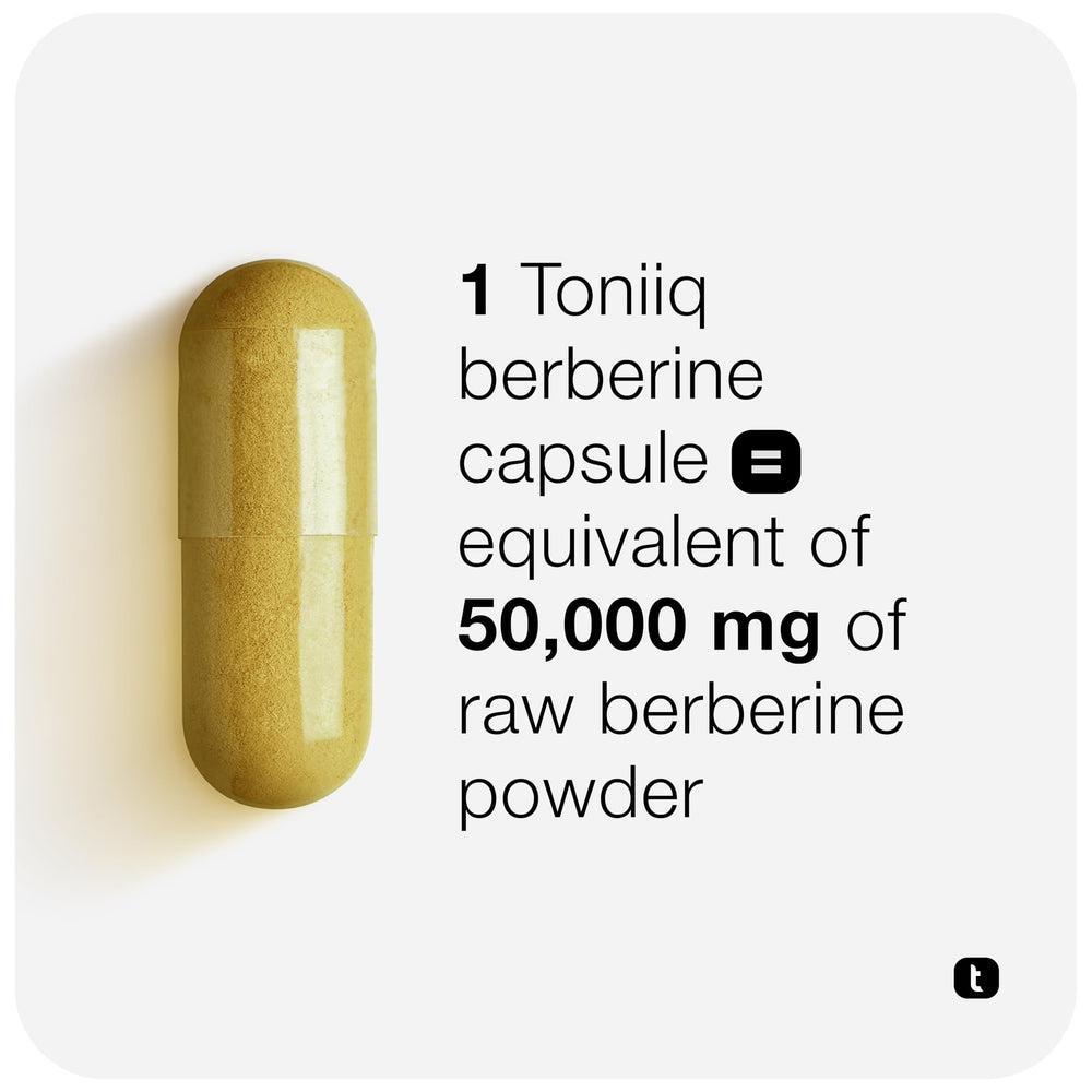 Toniiq Berberine HCl aqueous extraction process communicates clean manufacturing and purity