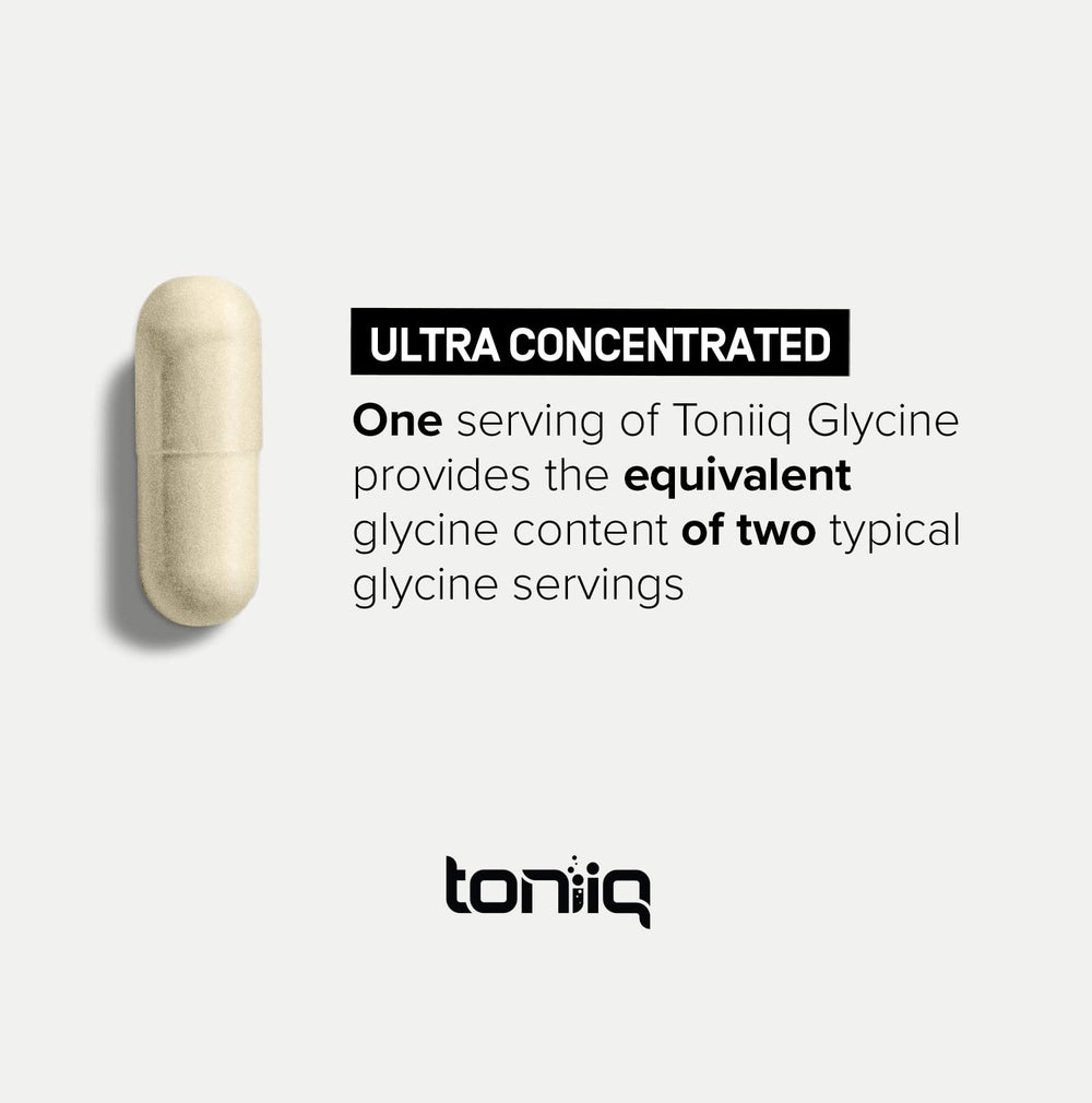 Toniiq Glycine lab analysis scene indicating third-party validation.