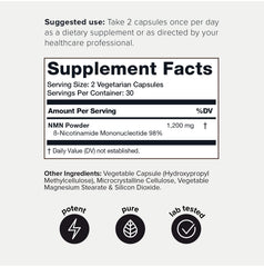 Toniiq NMN bottle front view; shelf-stable packaging protects potency.