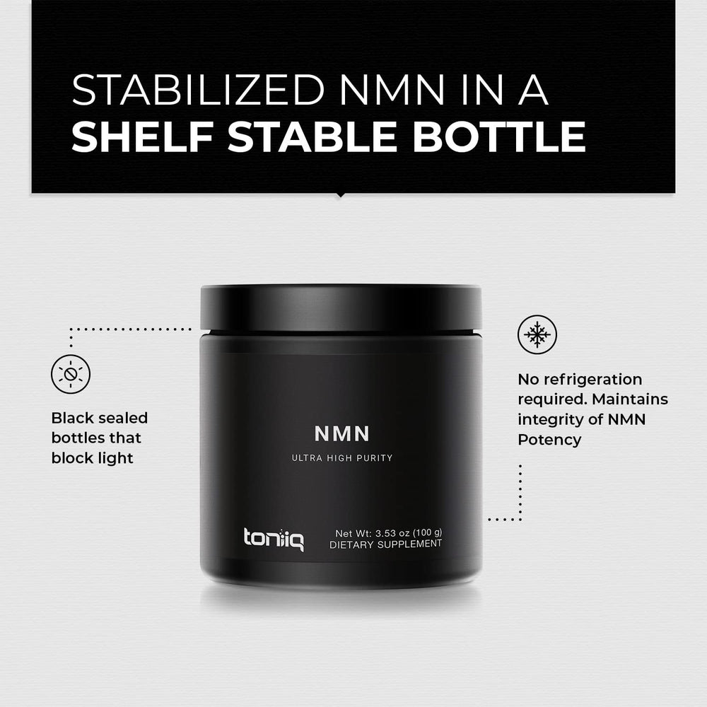 Toniiq NMN powder lab test certificates indicate independent quality verification.