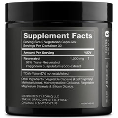 Toniiq resveratrol capsules pack for easy daily supplementation