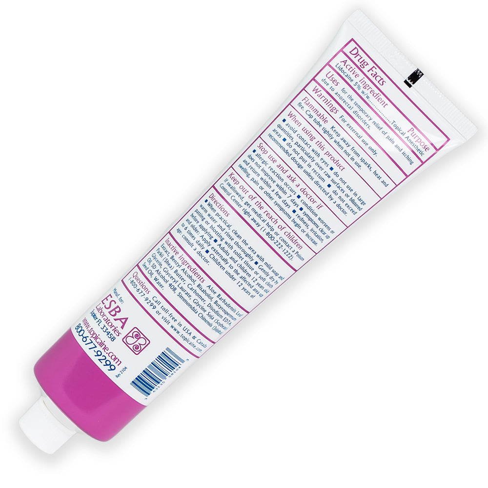 Topicaine application spot closeup showing fast-acting relief.
