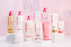 Topicrem Ultra-Hydratant Shower Gel communicates a safe, family-friendly cleansing option.