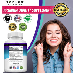 Toplux Keto Burn Pills raspberry ketones ingredient label highlighting natural formula.