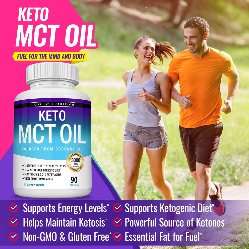 Toplux Keto MCT oil ingredients origin highlights coconut-derived MCTs for quick fuel.