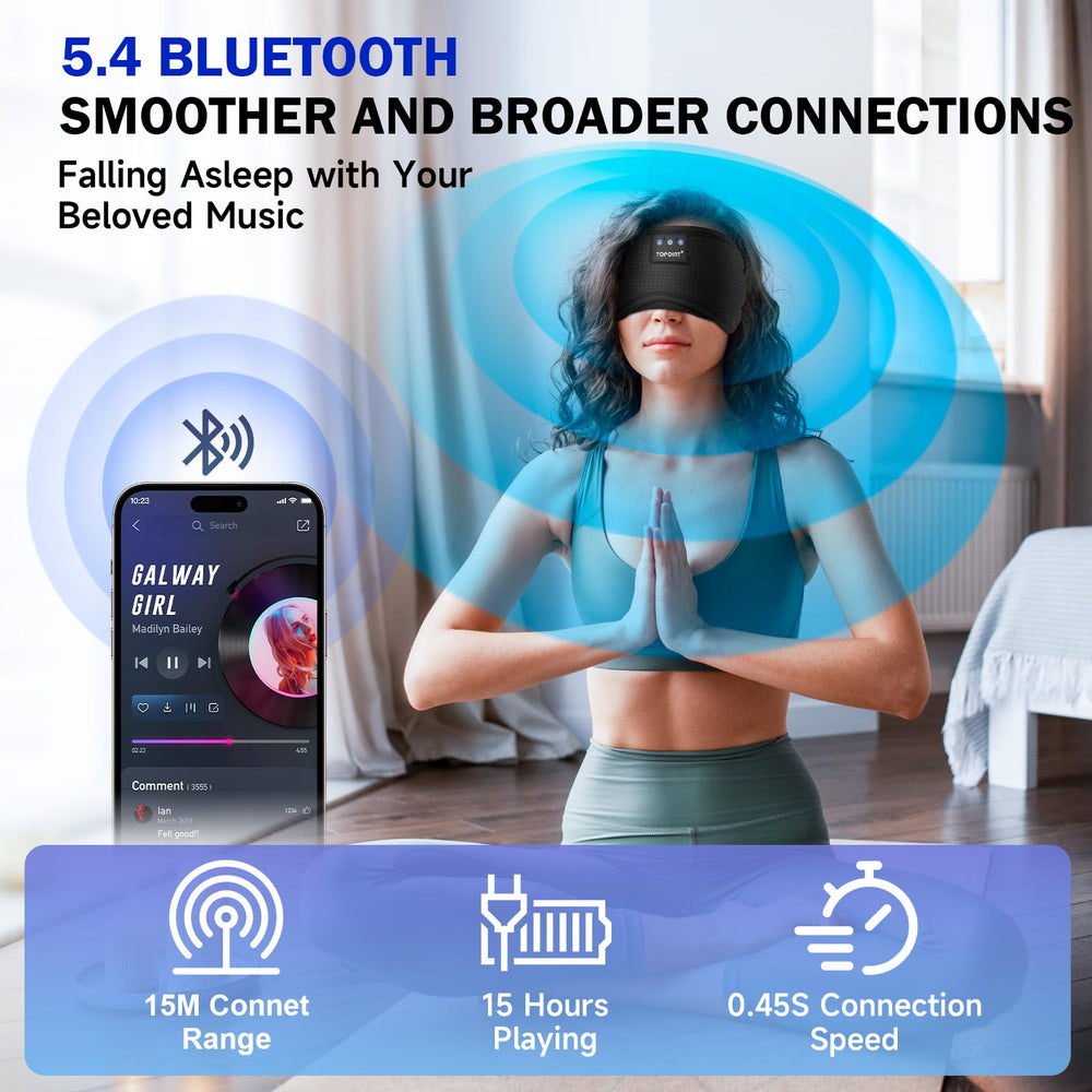 TOPOINT Adjustable Headband ensures secure and comfortable fit across sleep styles.