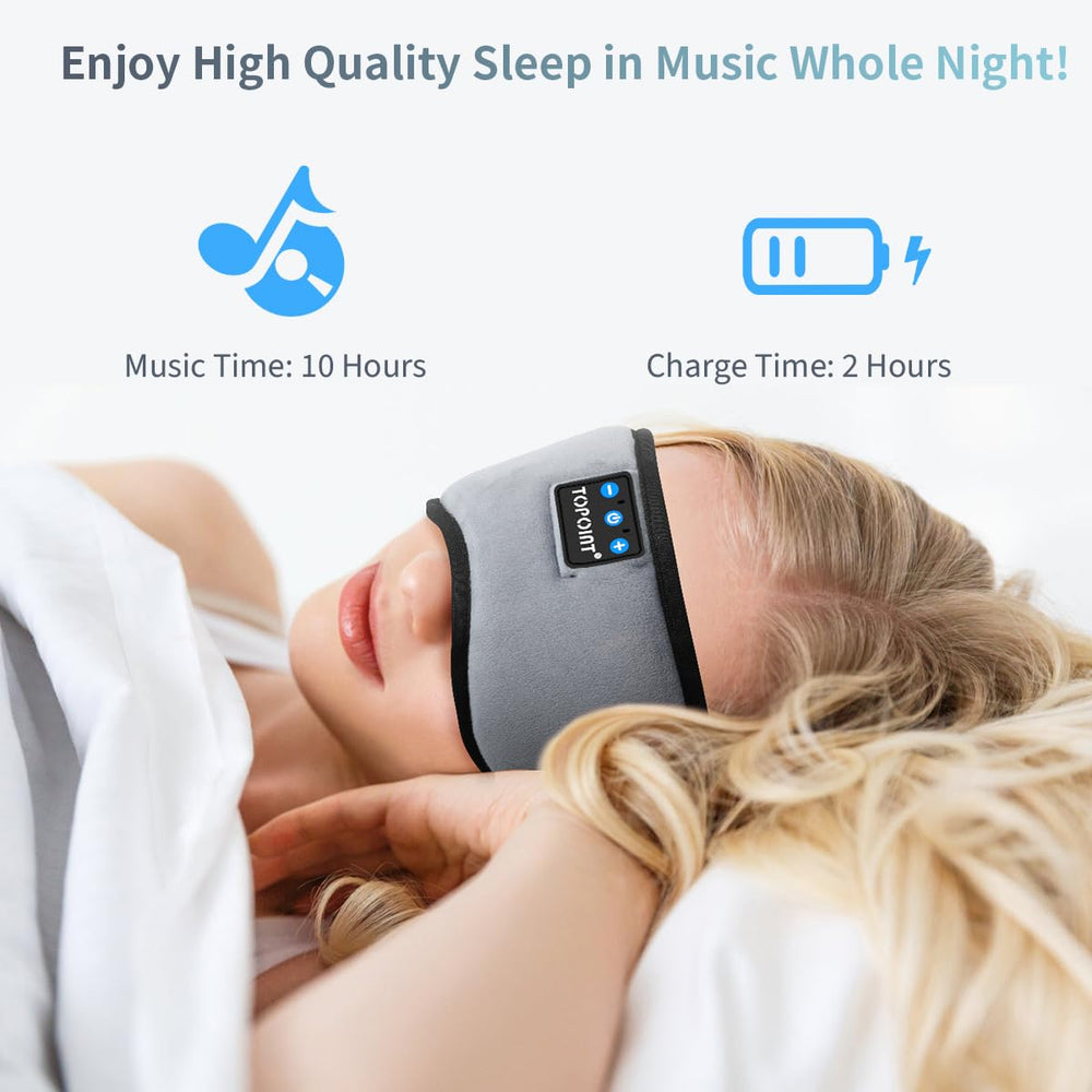 TOPOINT sleep-mask 15h battery life supports overnight rest.