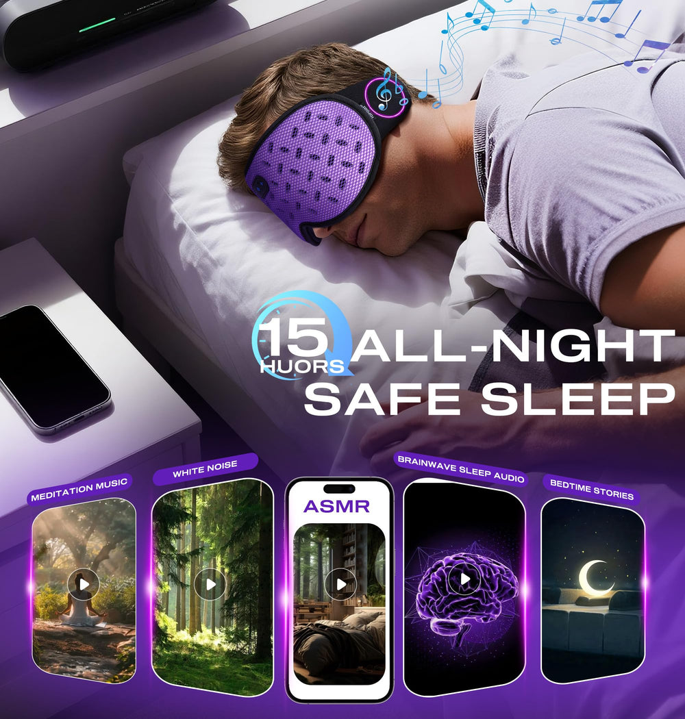 TOPOINT Sleep Mask 30° Ear Design reduces ear pressure for all-night comfort