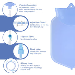 TopQuaFocus blue stopcock valve for precise flow control.