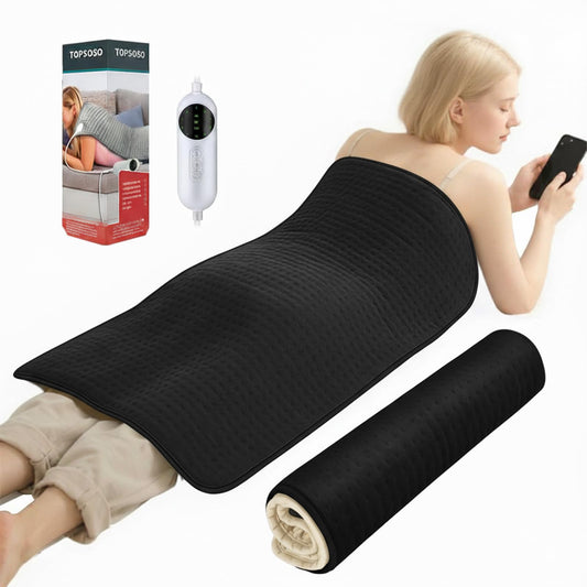 TOPSOSO extra-large heating pad offering full-body coverage from neck to legs for comfort