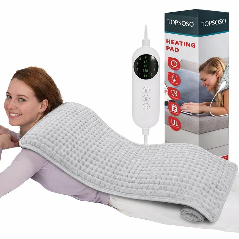 TOPSOSO XXL heating pad provides full-body coverage for back and shoulders