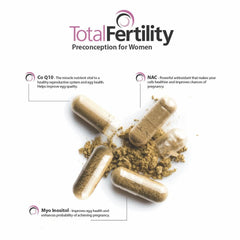 Total Fertility Preconception antioxidant-formula image suggests mitochondrial health and cellular vitality