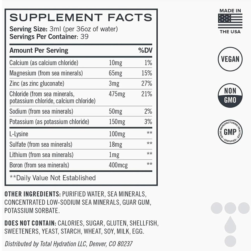 Total Hydration Daylyte dropper pouring to mix electrolytes.