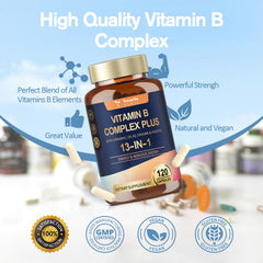 Totaria 13-in-1 B-Complex vegan capsules ready to take.
