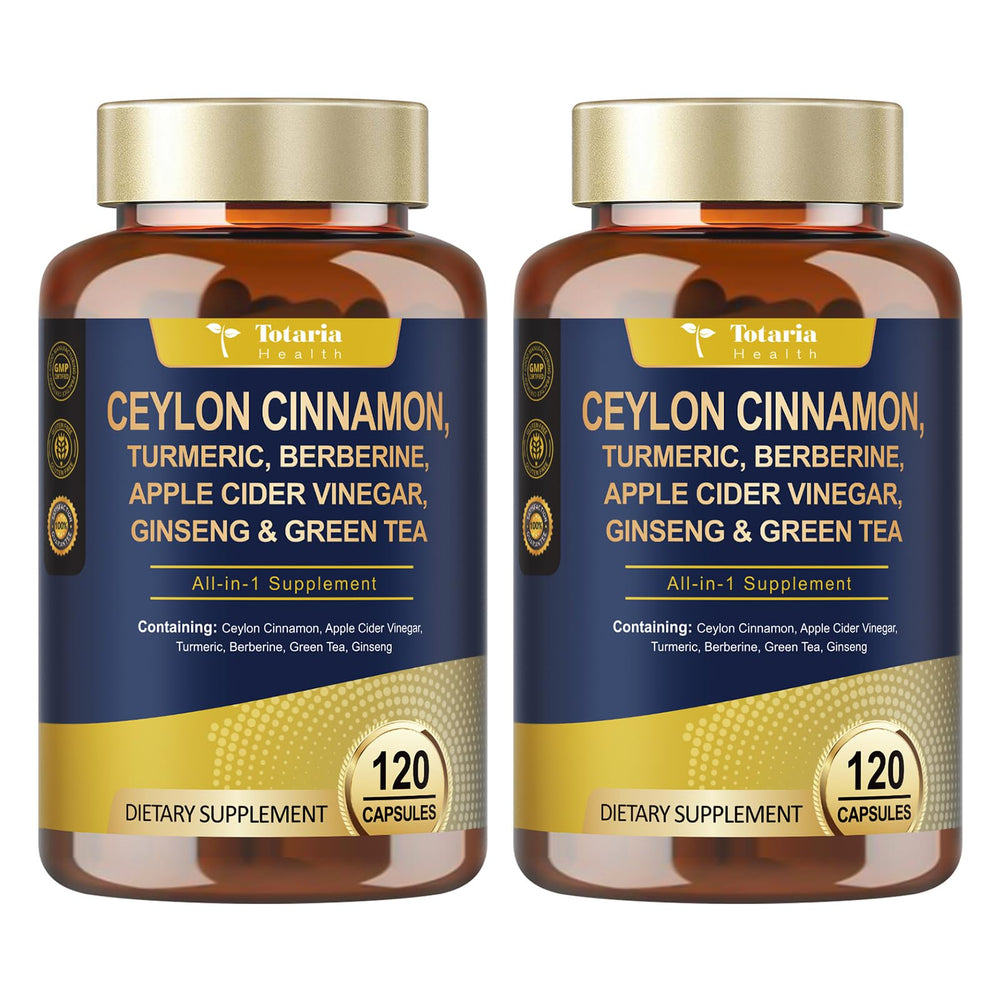 Totaria 18in1 cinnamon capsules bottle, a premium vegan formula for daily wellness.