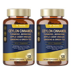 Totaria 18in1 cinnamon capsules bottle, a premium vegan formula for daily wellness.