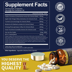 Totaria berberine apple cider vinegar capsules with natural ingredients promoting digestion and balance.