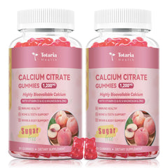 Totaria calcium citrate gummies peach flavor 2-pack for bone health