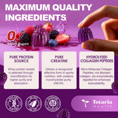 Totaria minerals calcium magnesium label underscores bone health details.