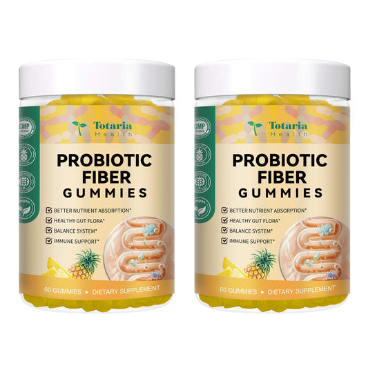 Totaria Fiber Gummies Pineapple bottle front for convenient daily use